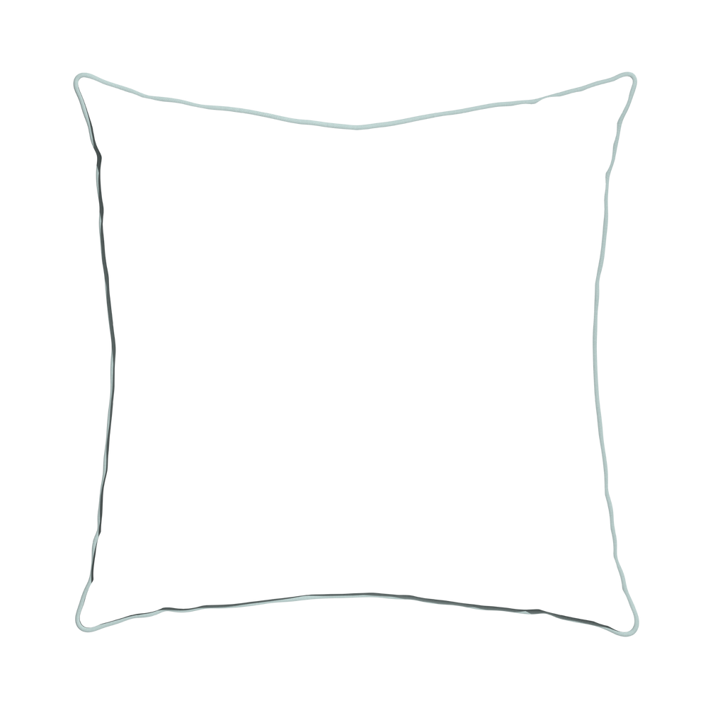 Euro-sham ruby moss custom pillow with powder piping on white background