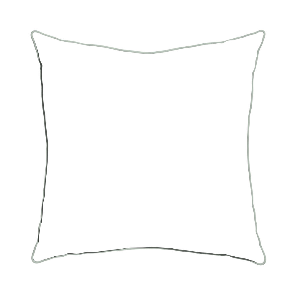 Euro-sham ruby moss custom pillow with sage piping on white background