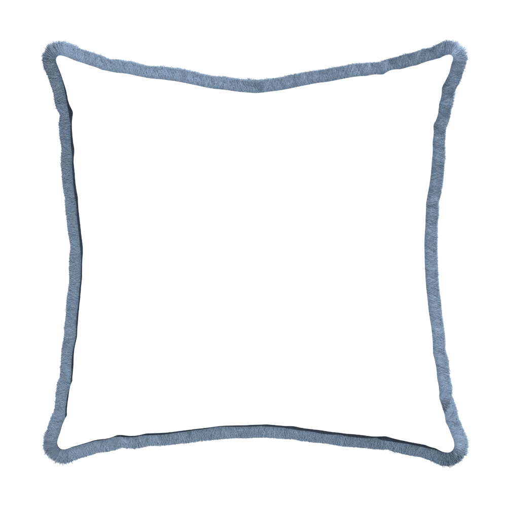 Euro-sham gemma pear custom pillow with sky fringe on white background
