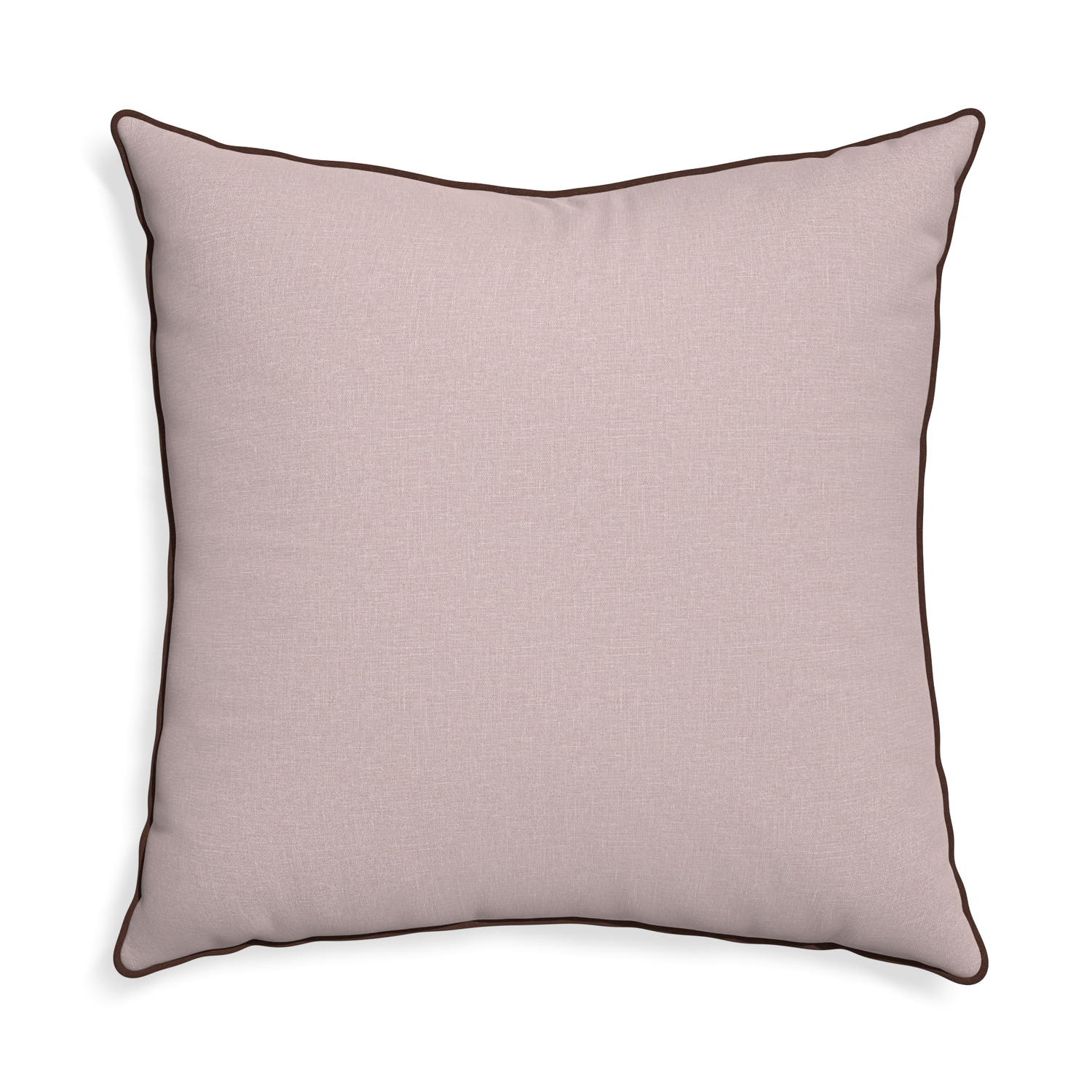 Euro-sham orchid custom mauve pinkpillow with w piping on white background