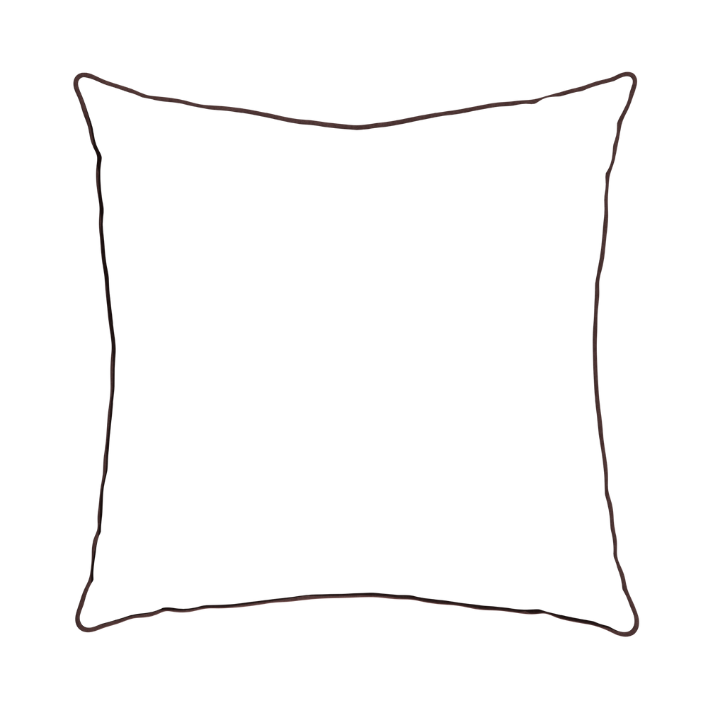 Euro-sham ruby moss custom pillow with w piping on white background