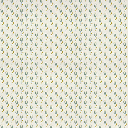 Abstract floral blue and green printed fabric