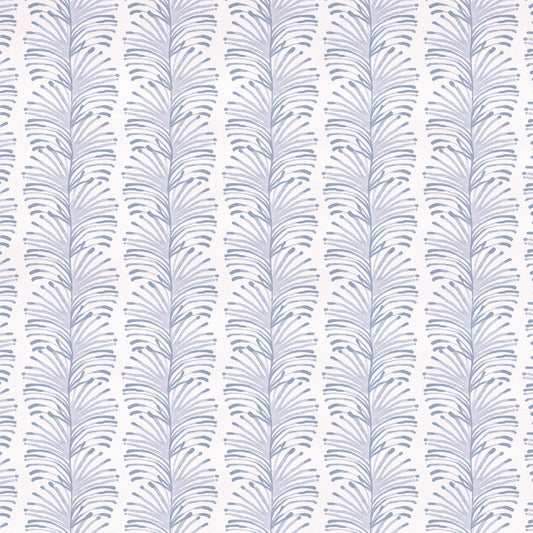 Sky Blue Botanical Stripe Print