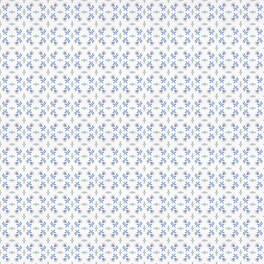 Blue & Green Floral Print