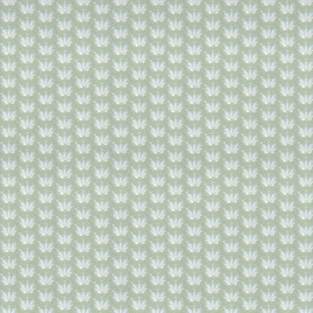 Blue & Green Floral Drop Repeat Print