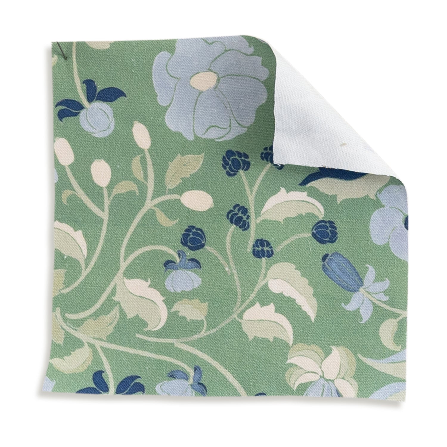 Lulie Parsley fabric swatch with floral pattern, perfect for custom curtains by Pepper Home, made-to-order design.