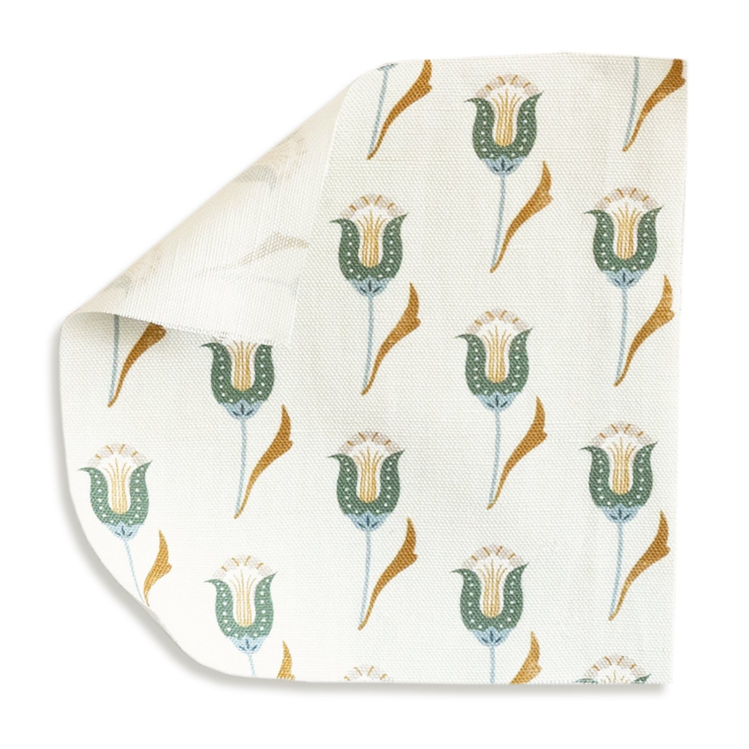 Annabelle Peacock printed linen fabric with custom floral pattern, perfect for Pepper Home made-to-order curtains.