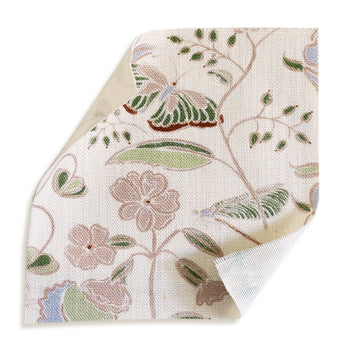 Gemma Rose fabric swatch with delicate floral pattern in soft neutral tones by Pepper Home.