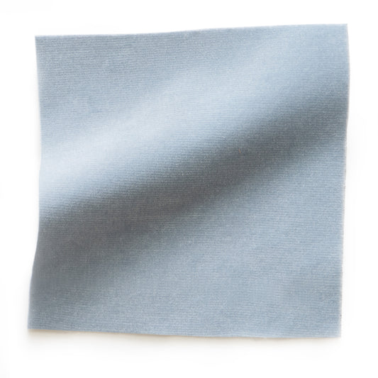 Sky Velvet fabric swatch showing soft, elegant texture and color, perfect for Pepper Home custom upholstery projects.