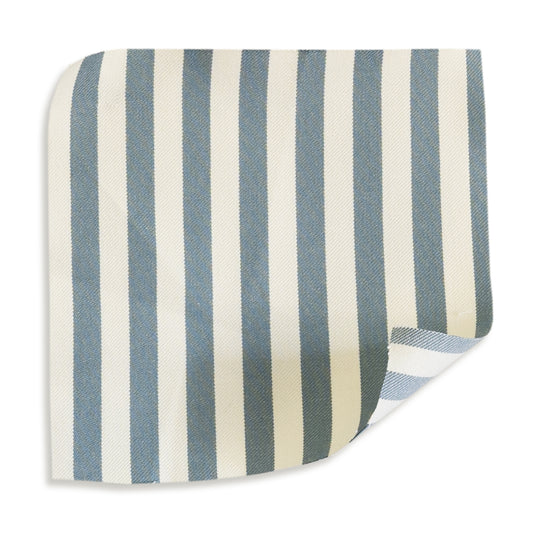 Louisa Harbor Vertical fabric sample with classic blue and white stripes, perfect for custom Pepper Home designs.