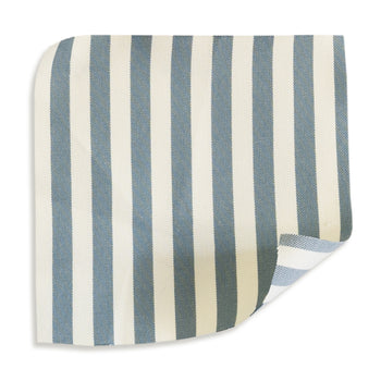Louisa Harbor Vertical fabric sample with classic blue and white stripes, perfect for custom Pepper Home designs.