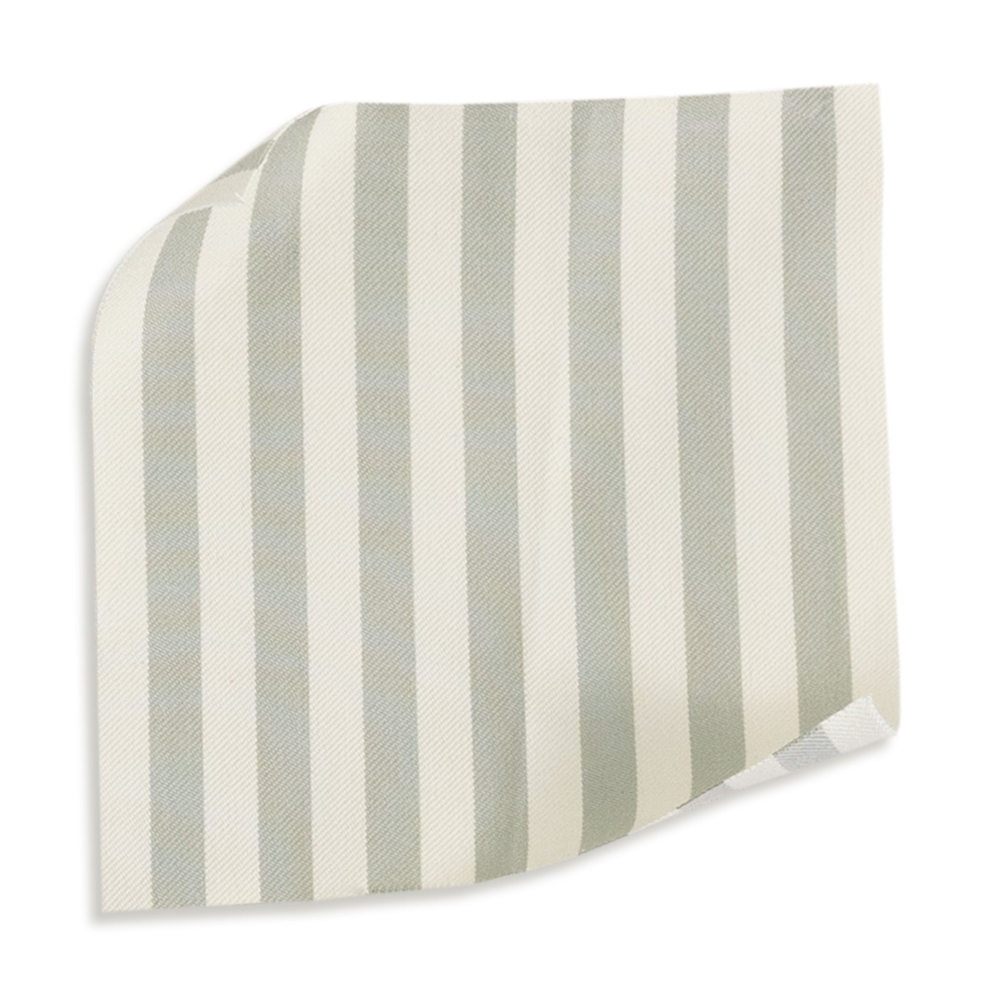 Louisa Sage Vertical fabric swatch by Pepper Home with soft sage vertical stripes, perfect for custom home decor projects.