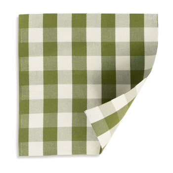 Millie Moss fabric swatch with green and cream checkered pattern, perfect for custom tailored Pepper Home designs.