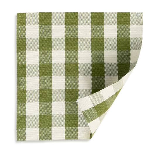 Millie Moss fabric swatch with green and cream checkered pattern, perfect for custom tailored Pepper Home designs.