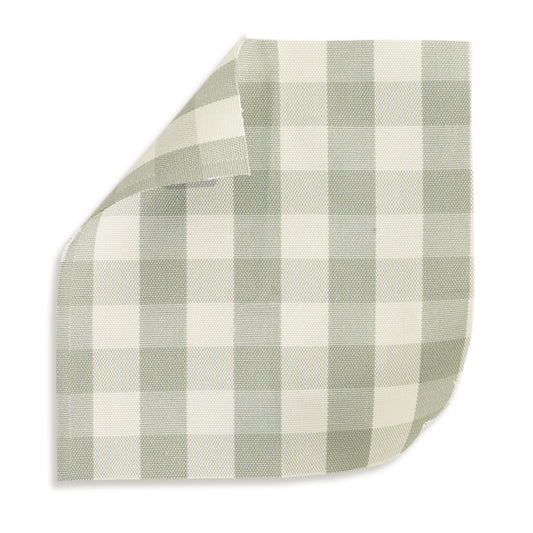 Millie Sage fabric swatch with a soft green and cream check pattern, perfect for Pepper Home custom made-to-order projects.