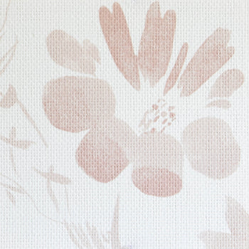 pink floral printed wallpaper close up