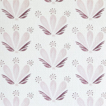 Pink & Burgundy Drop Repeat Floral Printed Grasscloth Wallpaper Swatch