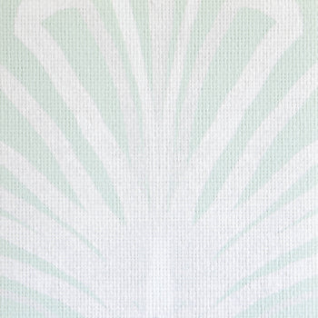 close up of mint green palm print wallpaper