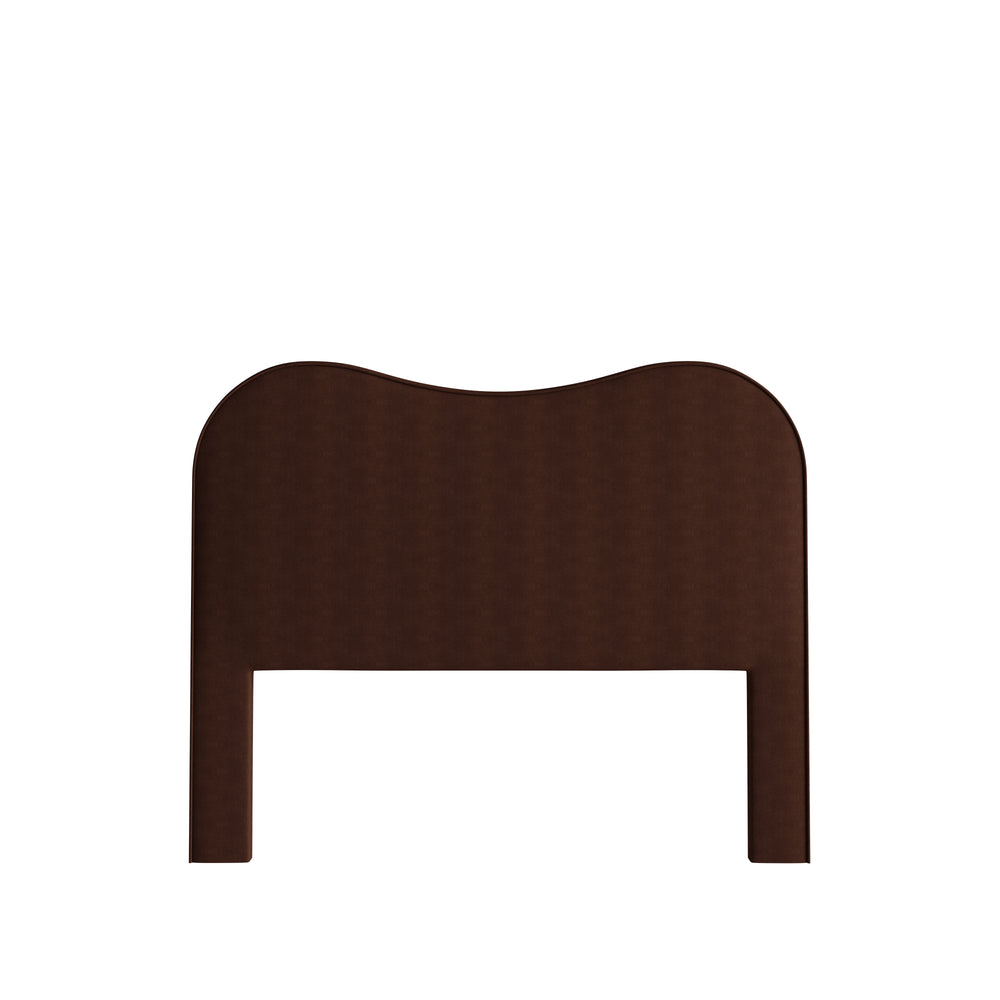 Queen walnut velvet custom on white background