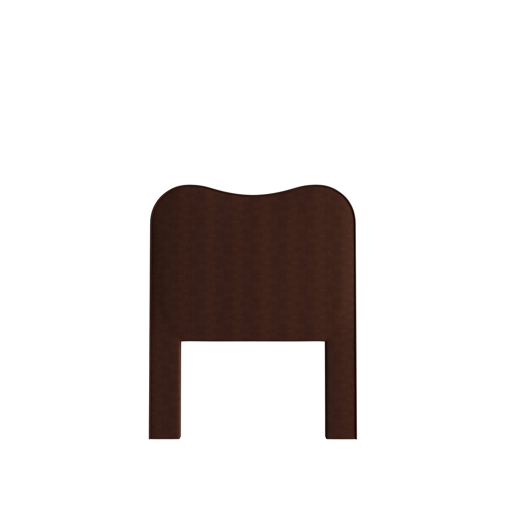 Twin walnut velvet custom on white background