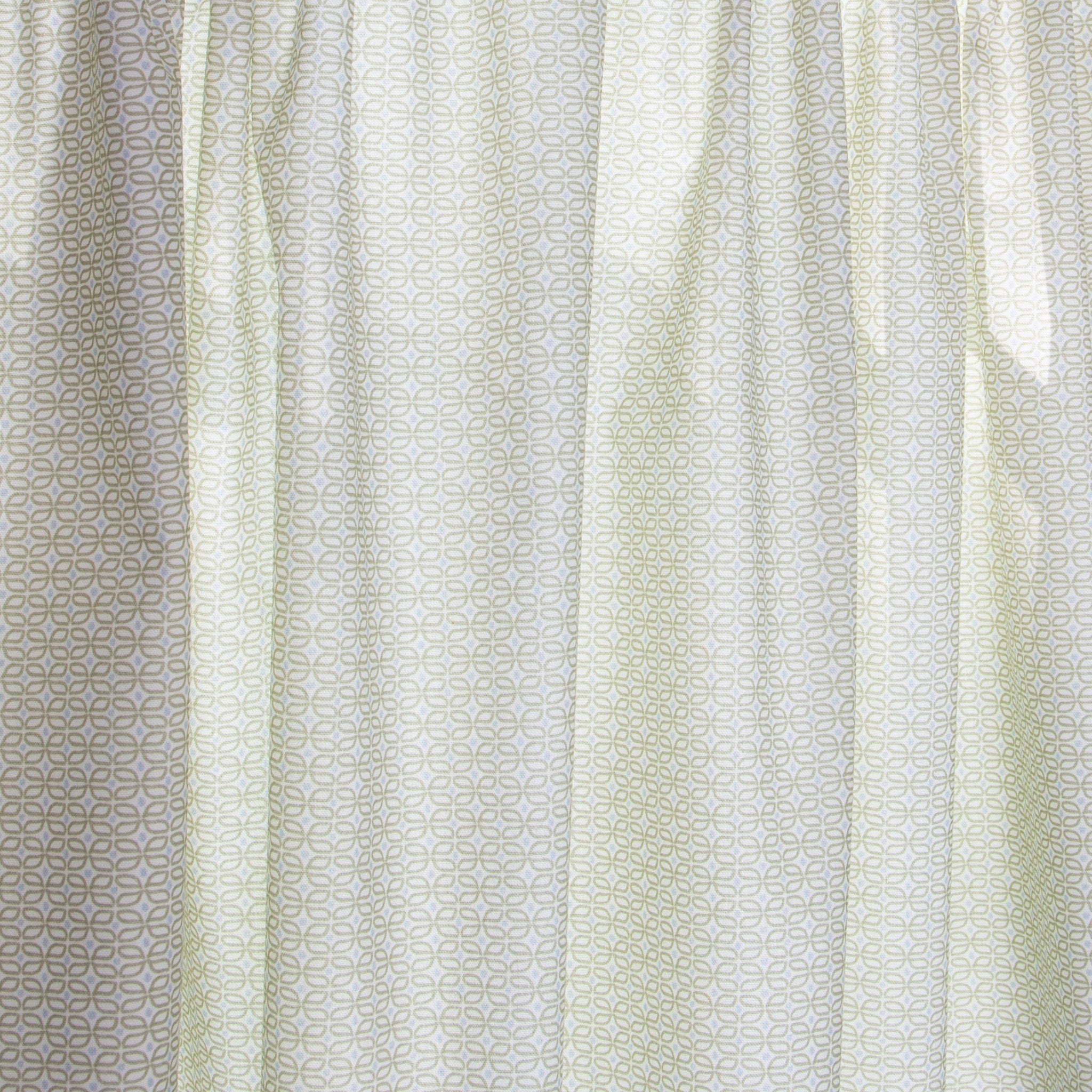 close up of Moss Green Geometric Printed curtain