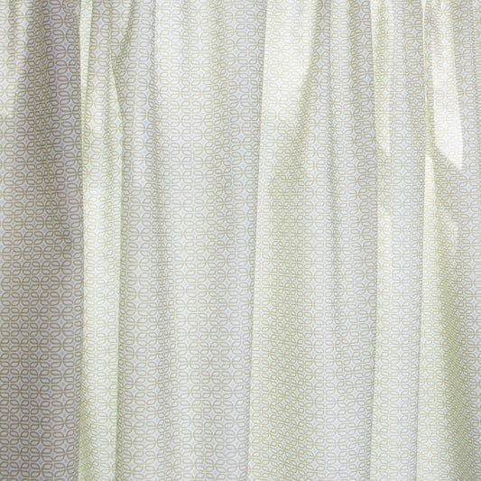close up of Moss Green Geometric Printed curtain