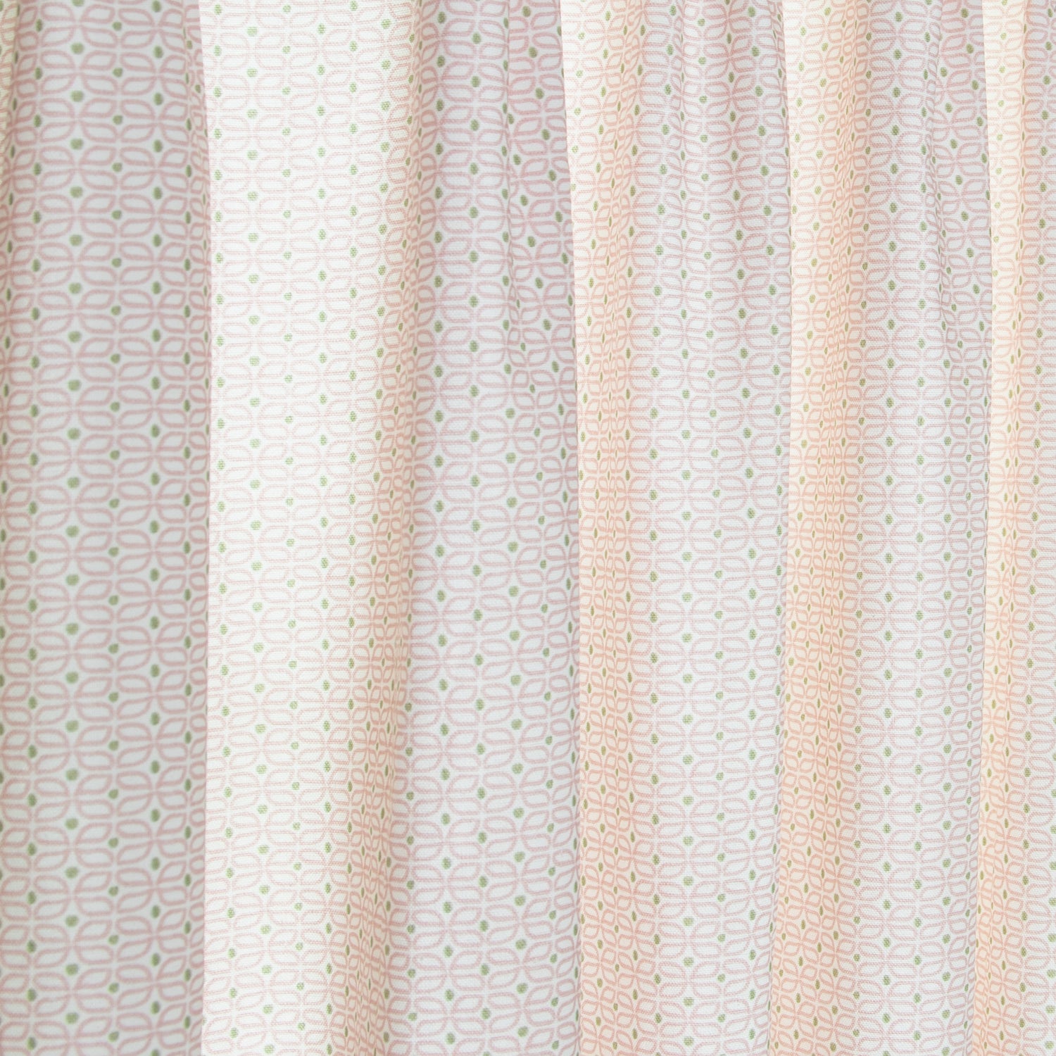 close up of Pink Geometric Printed Cotton curtain