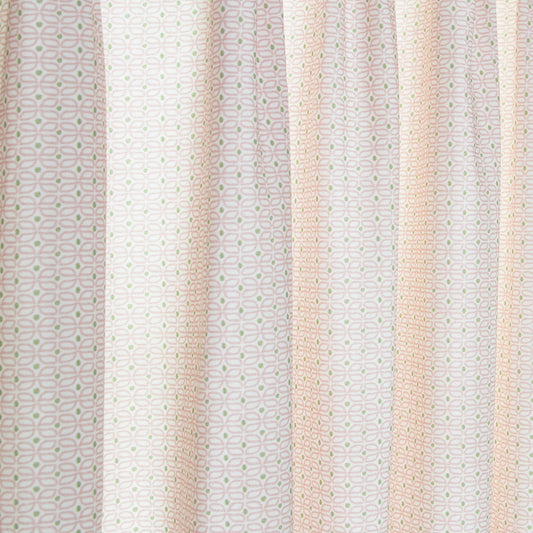 close up of Pink Geometric Printed Cotton curtain