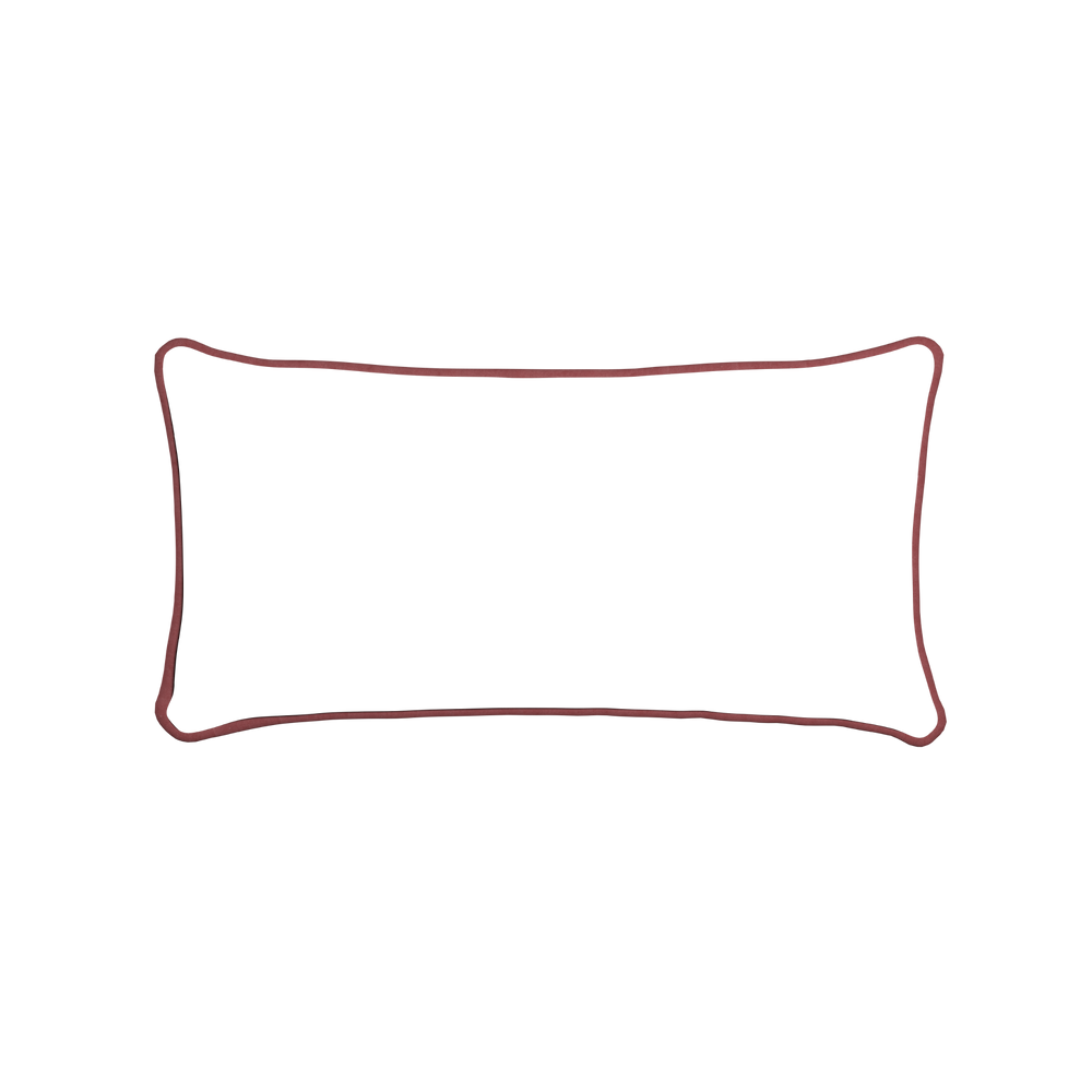 Midi-lumbar gemma pear custom pillow with c piping on white background