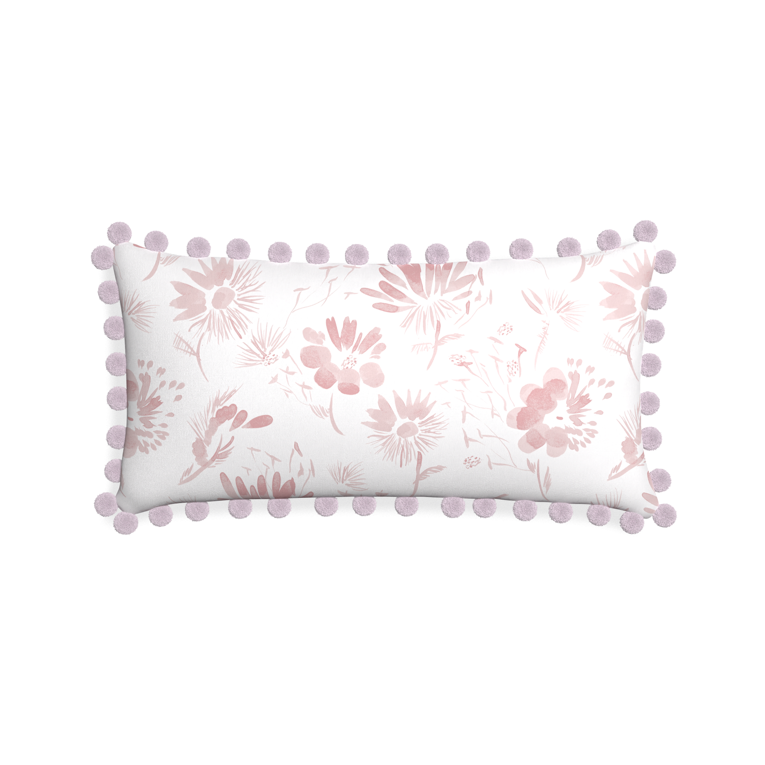 Midi-lumbar blake custom pink floralpillow with l on white background