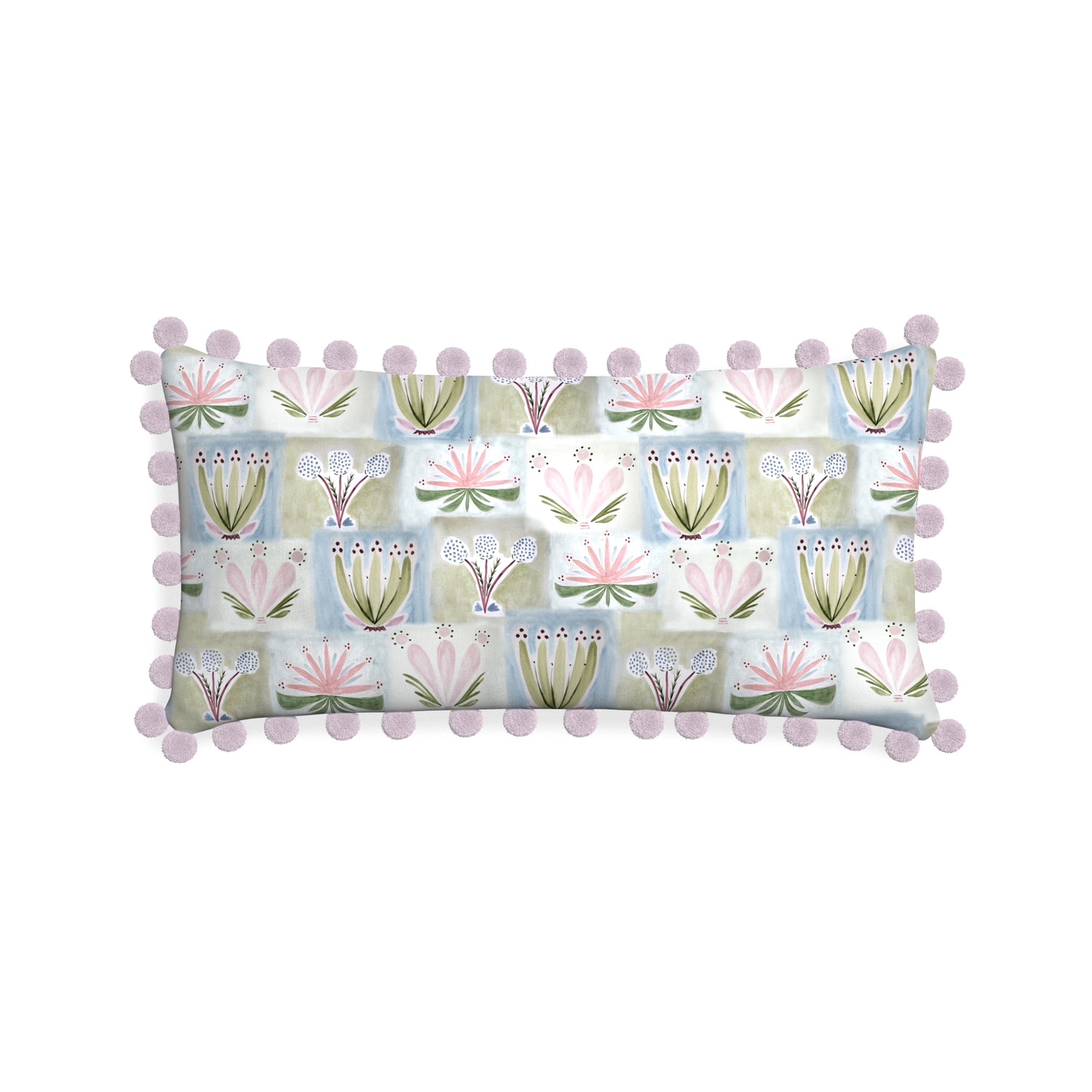 Midi-lumbar harper custom hand-painted floralpillow with l on white background