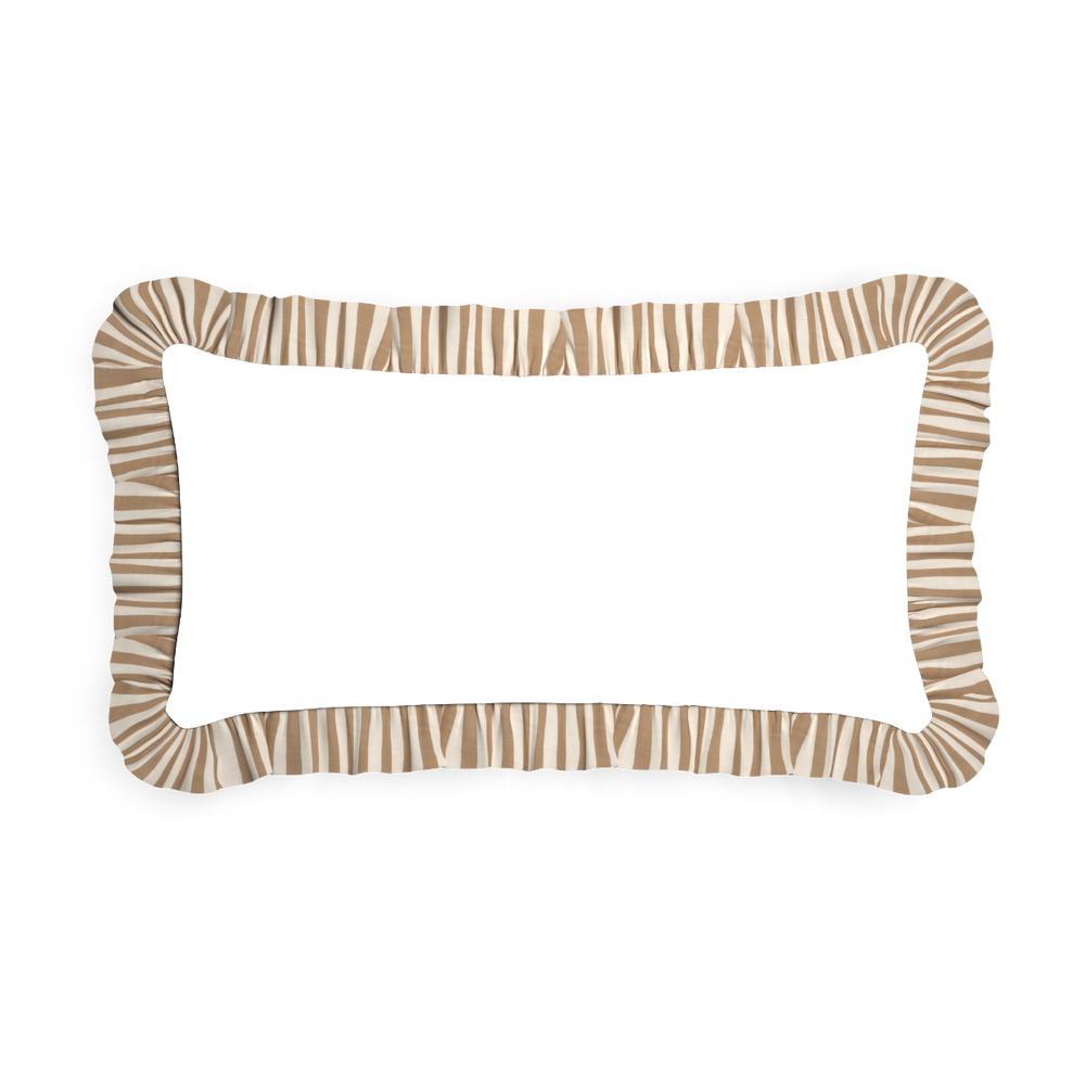 Midi-lumbar ruby moss custom pillow with l on white background