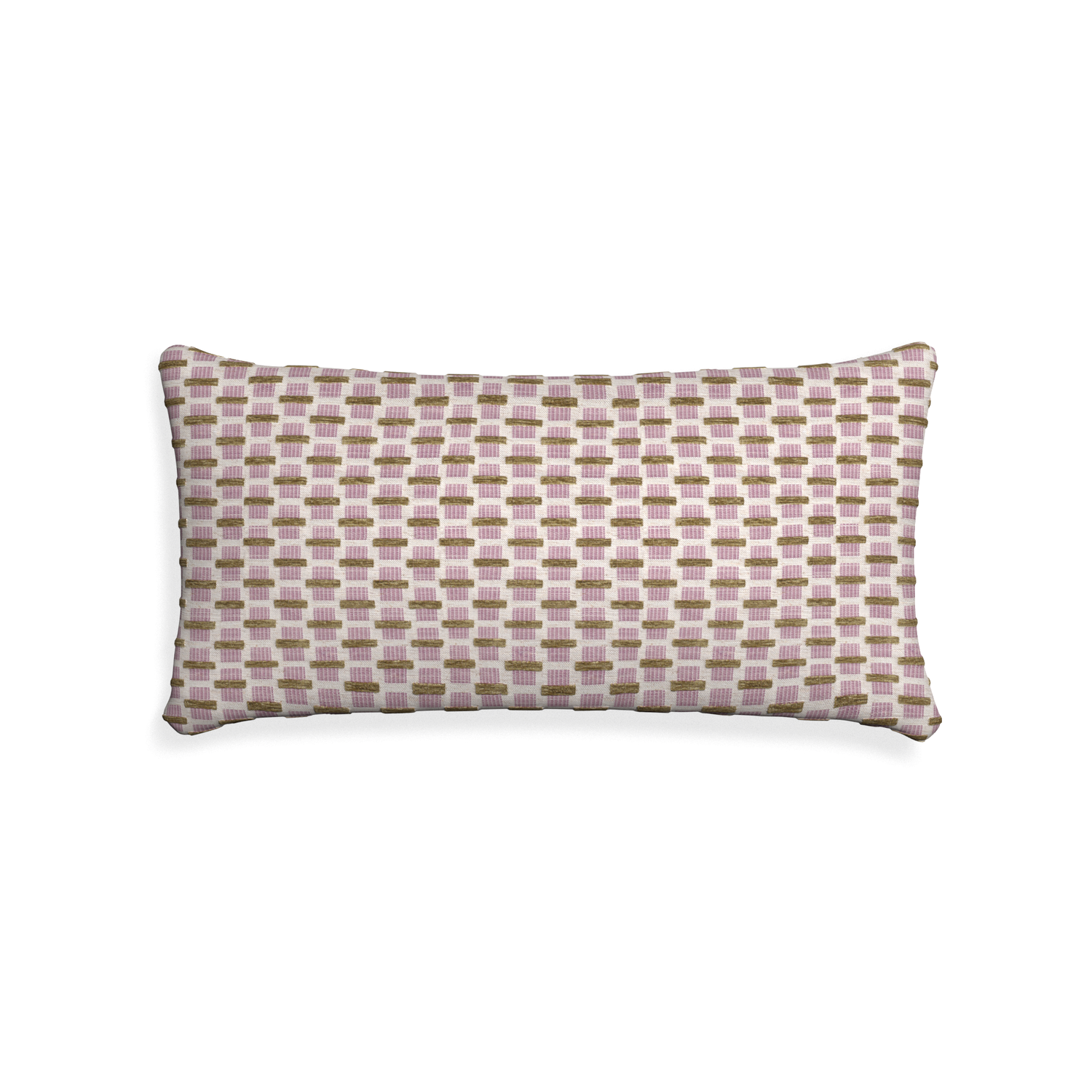 Midi-lumbar willow orchid custom pink geometric chenillepillow with none on white background