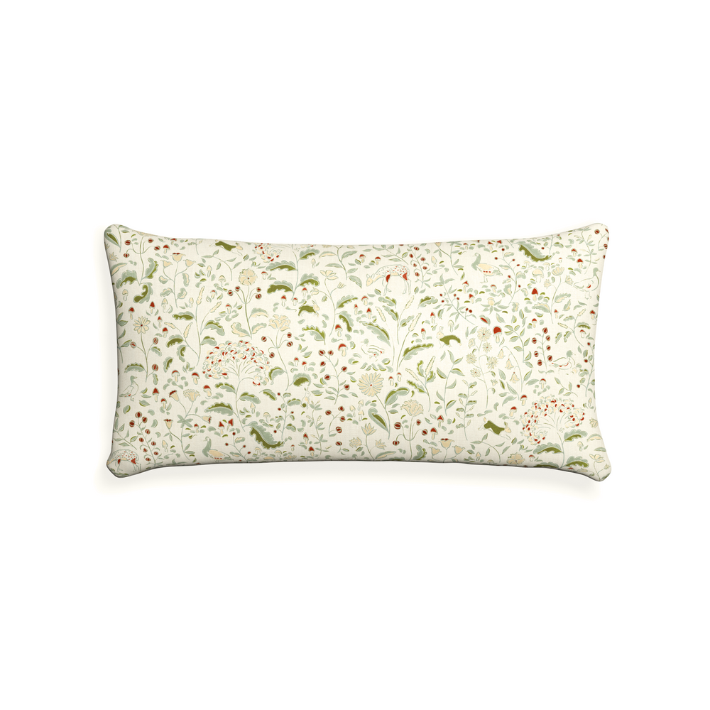 Midi-lumbar ruby moss custom pillow with n on white background