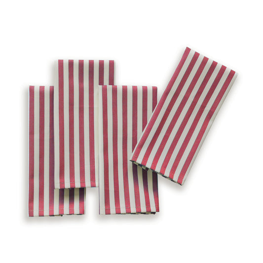 Louisa Cranberry custom woven stripe fabric in deep red, perfect for bold, timeless home accents by Pepper Home.