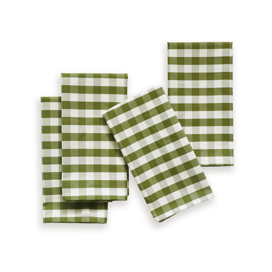 Millie Moss green gingham custom fabric pieces by Pepper Home, perfect for made-to-order curtains and home accents.