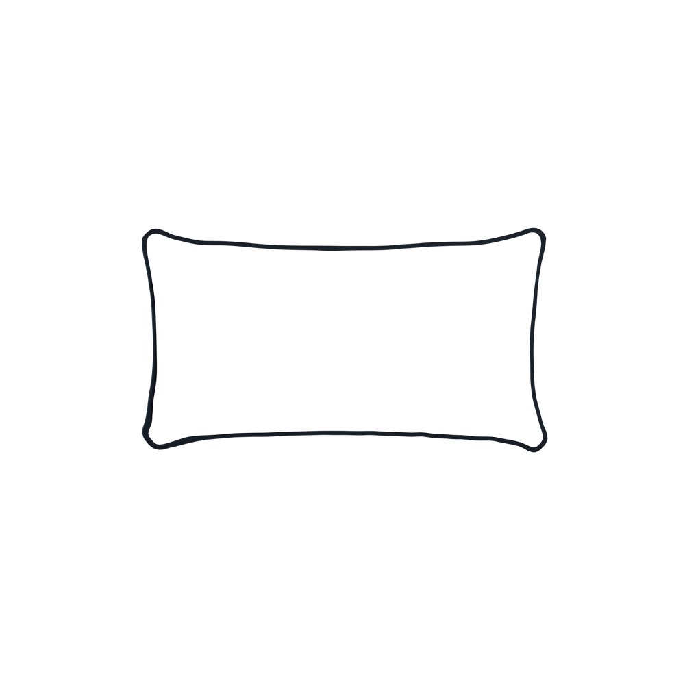 Petite-lumbar ruby moss custom pillow with c piping on white background