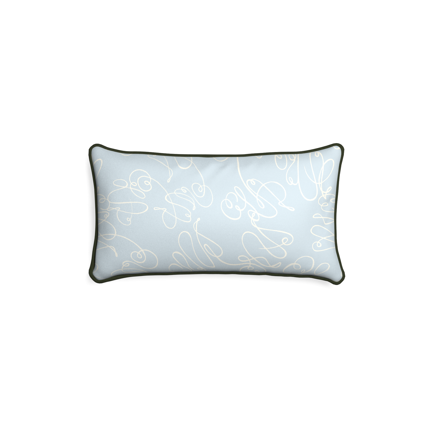 Petite-lumbar mirabella custom powder blue abstractpillow with f piping on white background