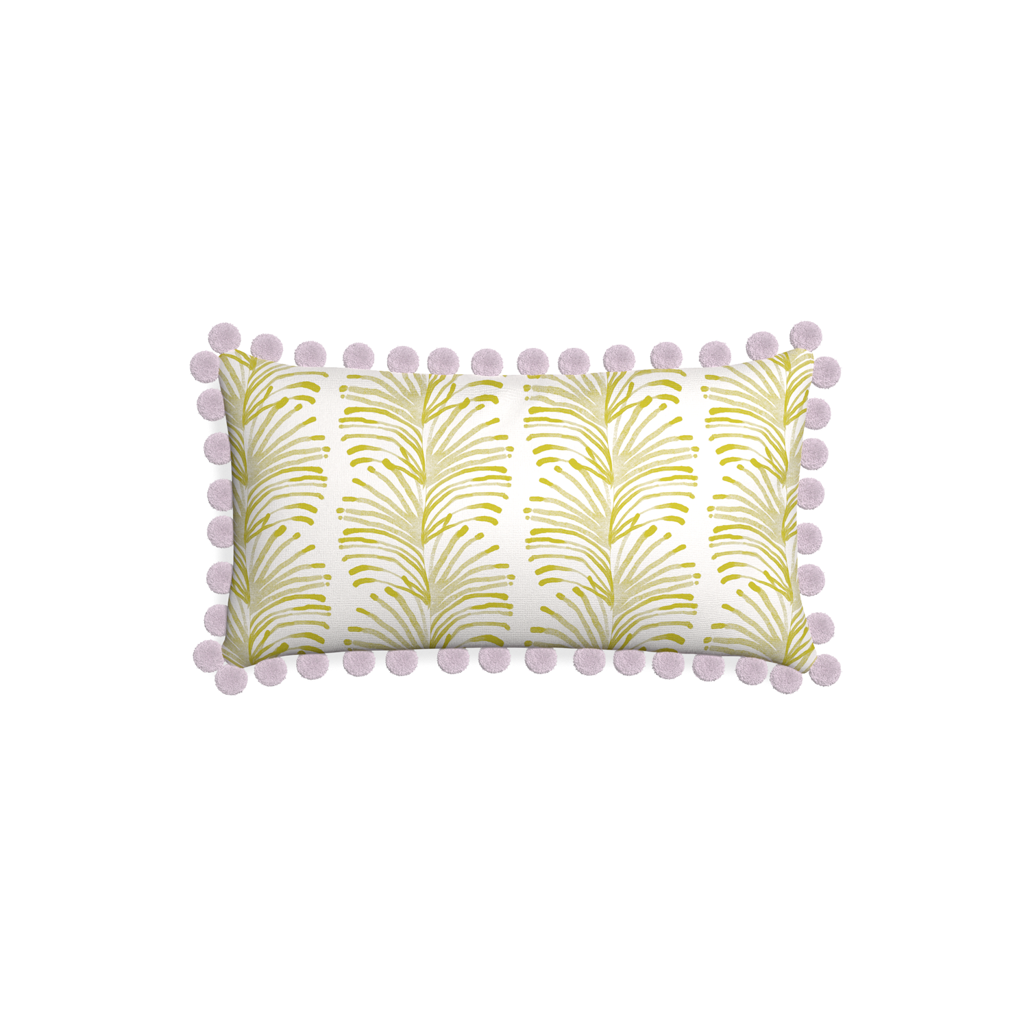 Petite-lumbar emma chartreuse custom yellow stripe chartreusepillow with l on white background
