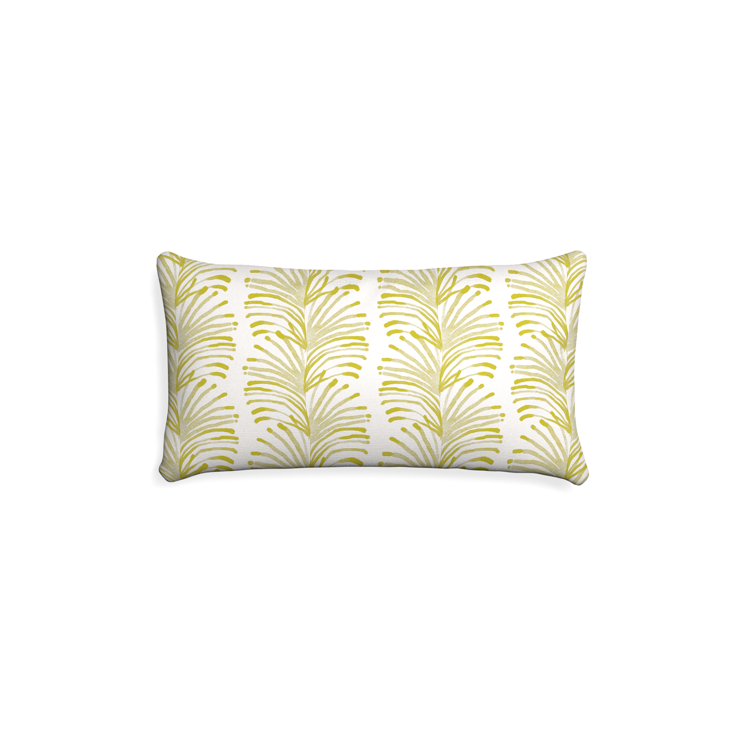 Petite-lumbar emma chartreuse custom yellow stripe chartreusepillow with none on white background