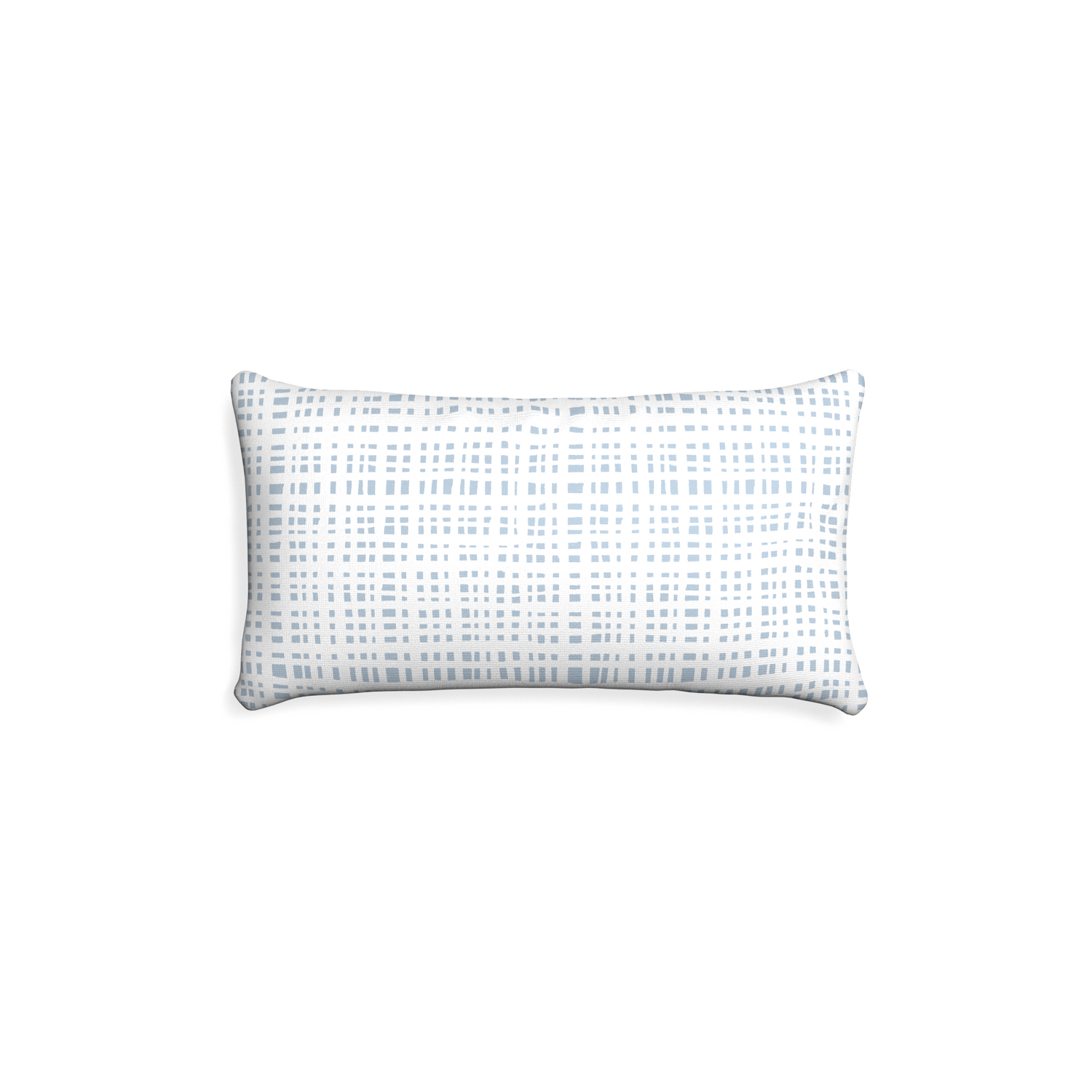Petite-lumbar ginger custom plaid sky bluepillow with none on white background