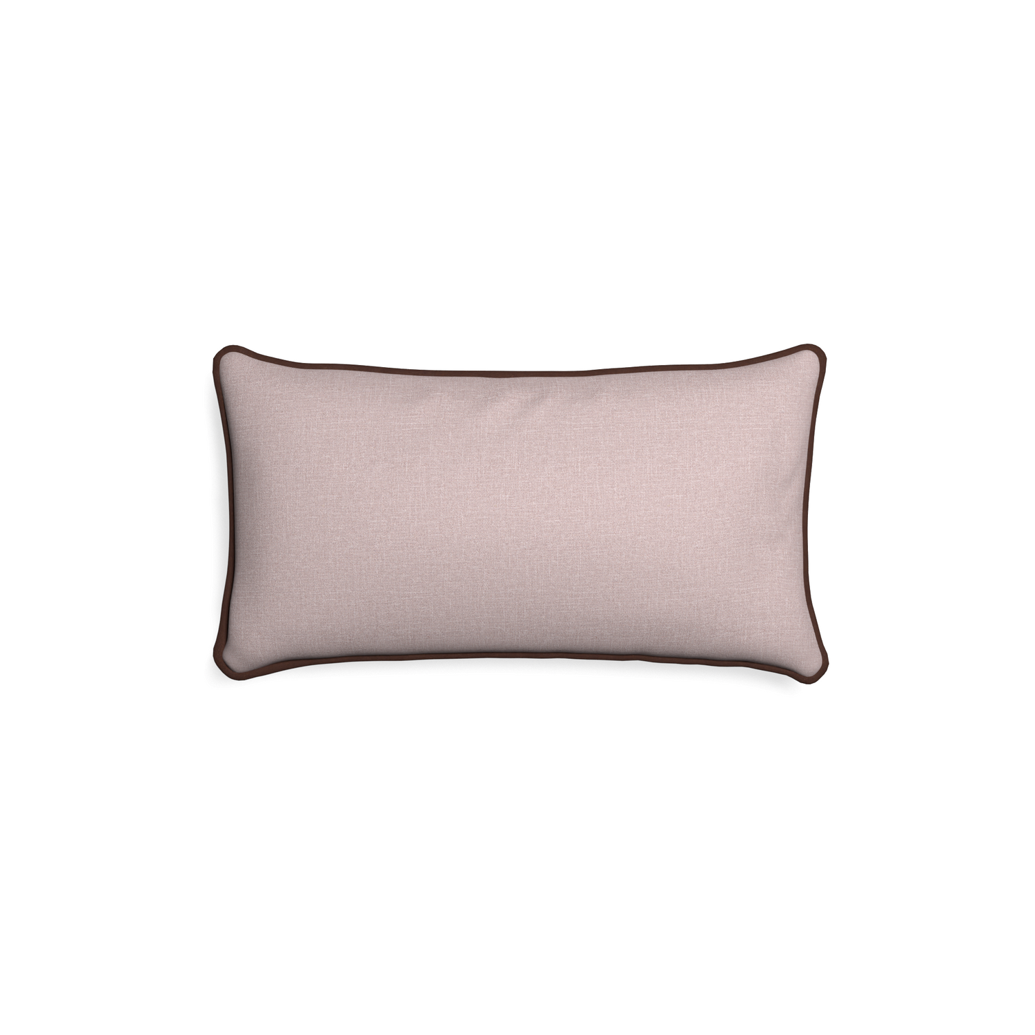 Petite-lumbar orchid custom mauve pinkpillow with w piping on white background