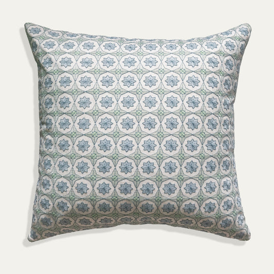 Hayes Sea Salt decorative pillow with sophisticated geometric embroidery, adding texture and style from Pepper Home.