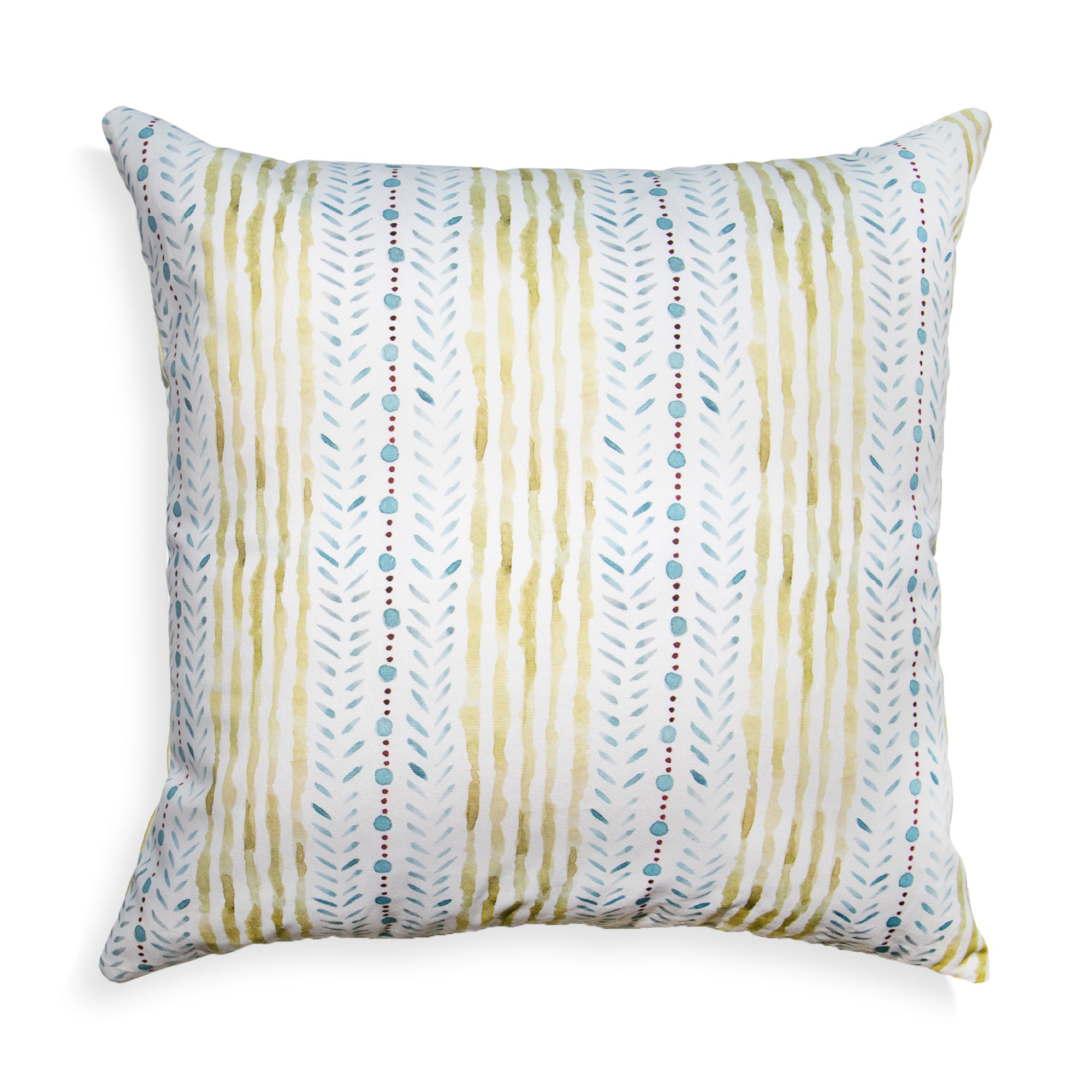 Blue & Green Striped Printed Pillow
