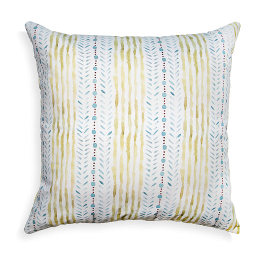 Blue & Green Striped Printed Pillow