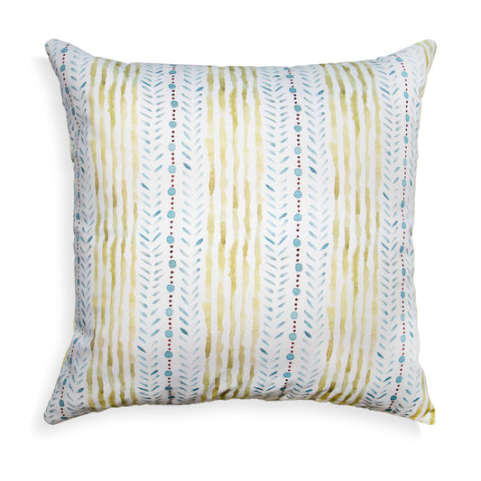Blue & Green Striped Printed Pillow