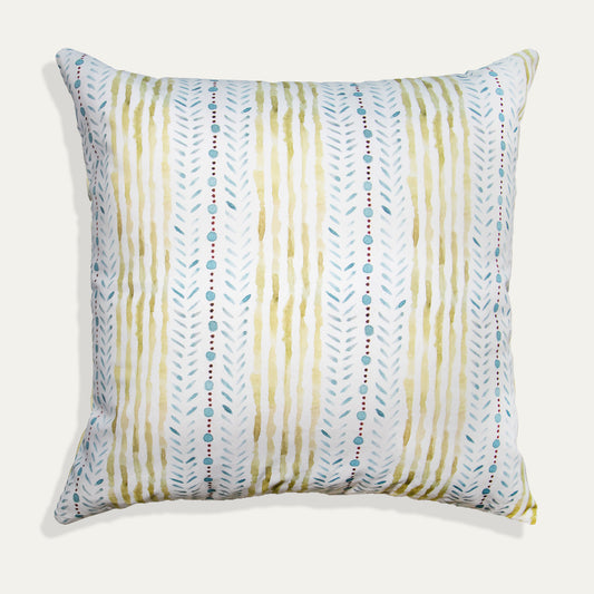 Blue & Green Striped Printed Pillow