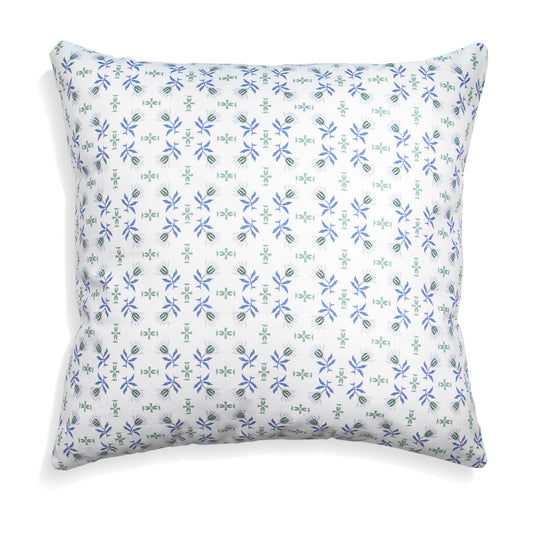 Blue & Green Floral Printed Pillow
