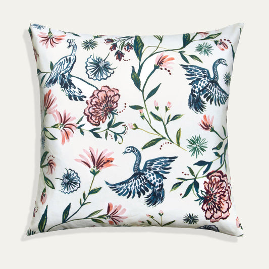 Cream Chinoiserie Printed Custom Pillow