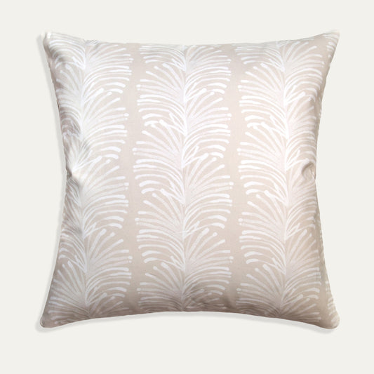 Beige Botanical Stripe Printed Pillow